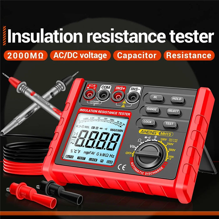 ANENG MH15 Digital Megohmmeter Insulation Resistance Tester LCD Display High Voltage Voltmeter - 3