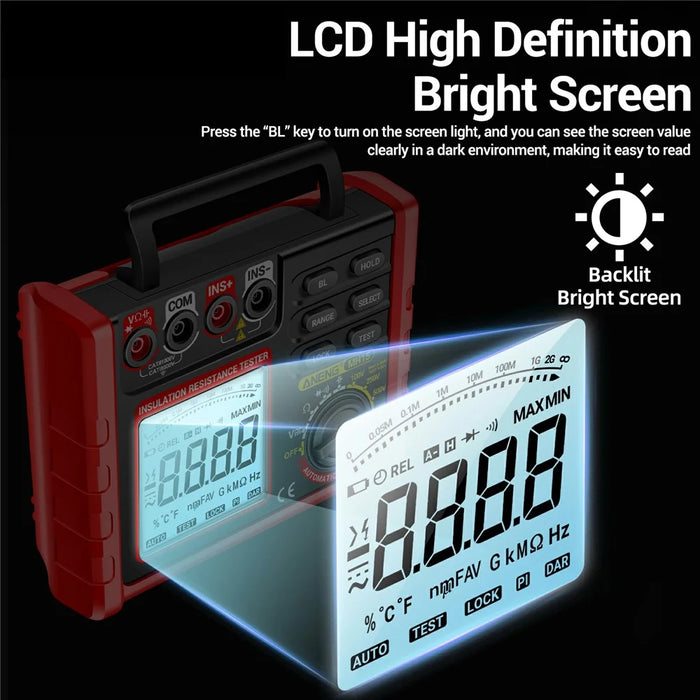 ANENG MH15 Digital Megohmmeter Insulation Resistance Tester LCD Display High Voltage Voltmeter - 7