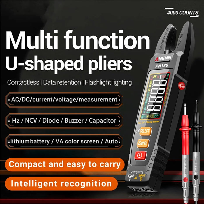 ANENG PN130 U-Shaped Digital Multimeter DC / AC Voltage Current Resistance Capacitor Tester - 3