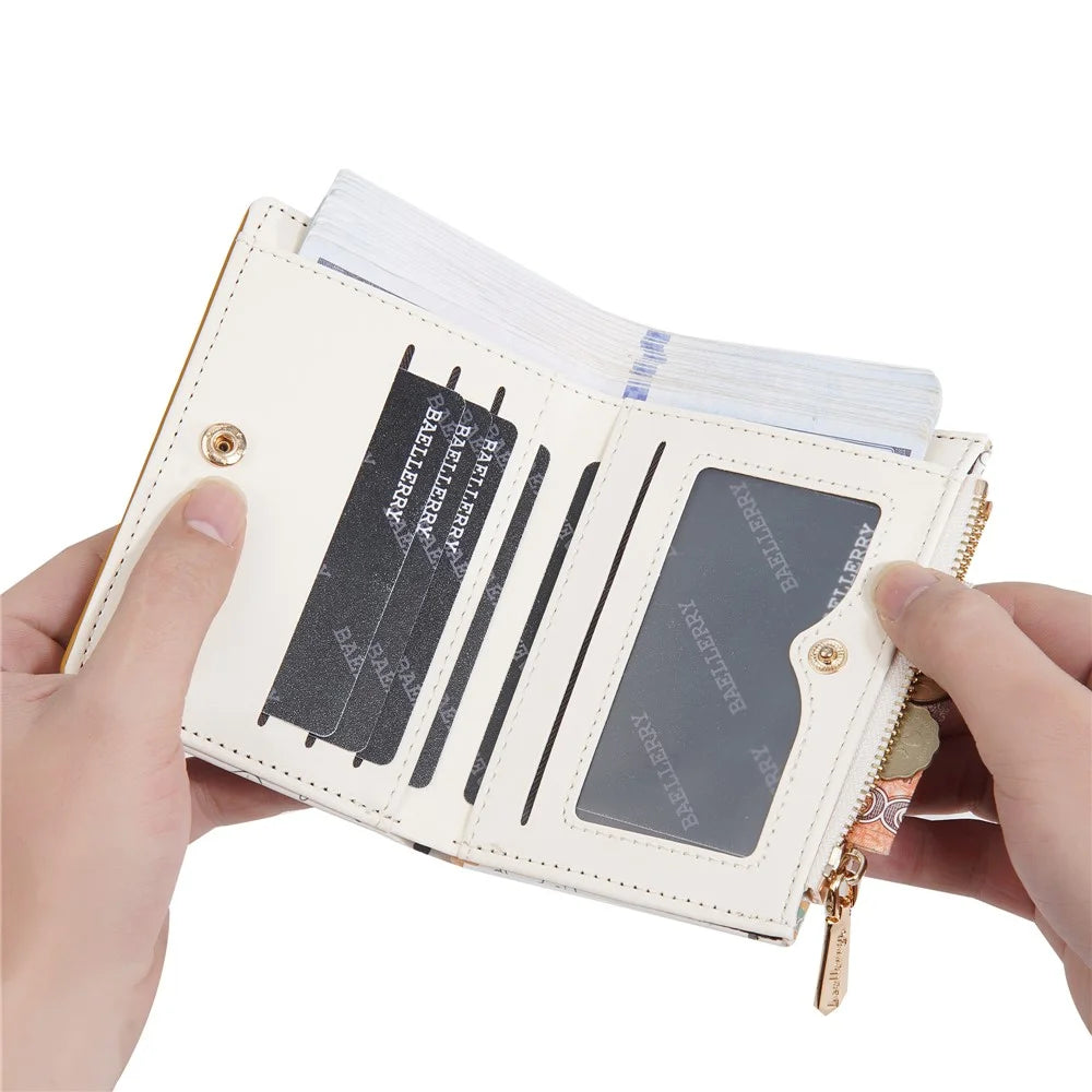 BAELLERRY N8349 Cute Dinosaur Wallet Bifold Zipper Coin Purse Small Pouch Card Holder - White - 6