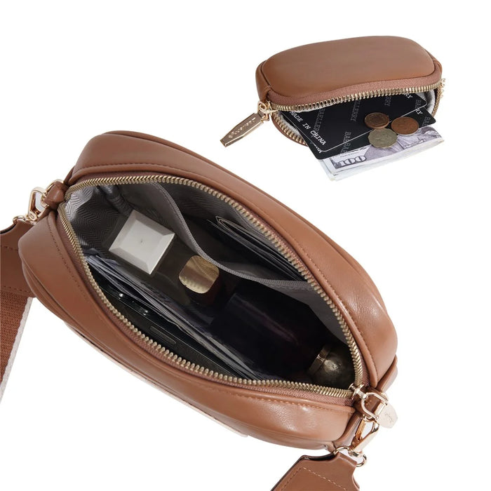 BAELLERRY N8936 Crossbody Bag Heart Pattern Women Ladies Shoulder Bag with Small Bag - Brown - 7