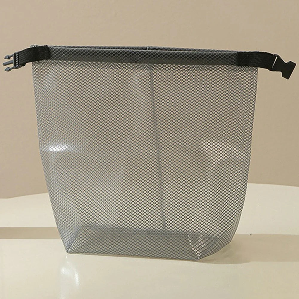 Portable Toiletry Bag with Quick Release Buckle Waterproof EVA Frosted Makeup Case Size S - Black - 1