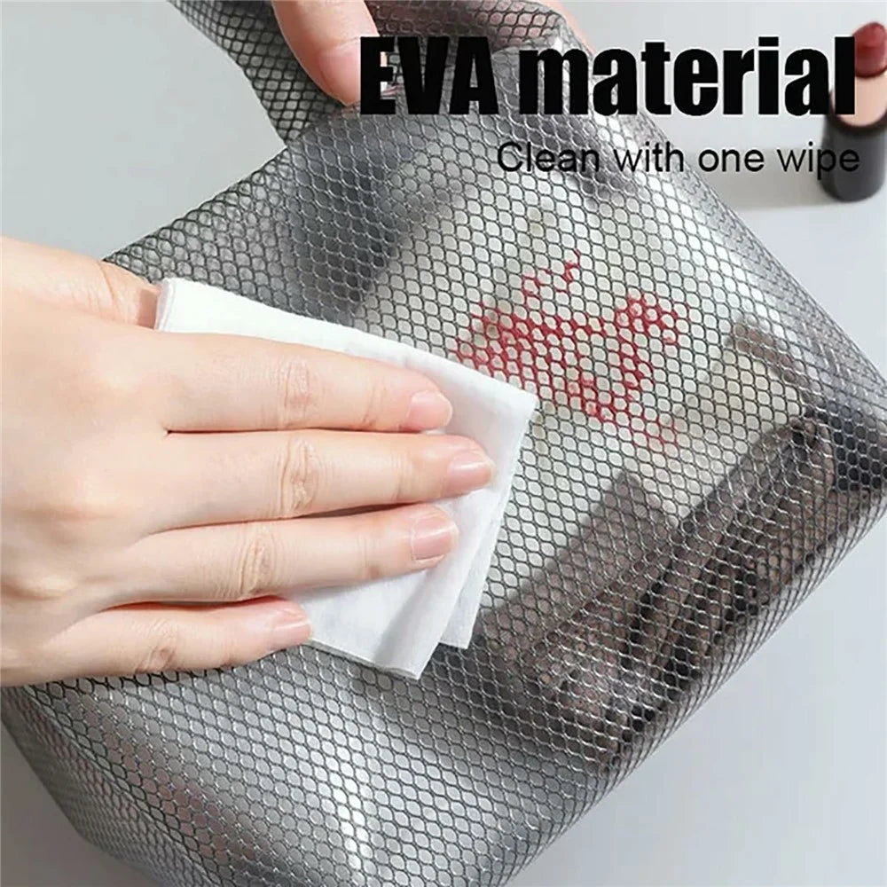 Portable Toiletry Bag with Quick Release Buckle Waterproof EVA Frosted Makeup Case Size S - Black - 2