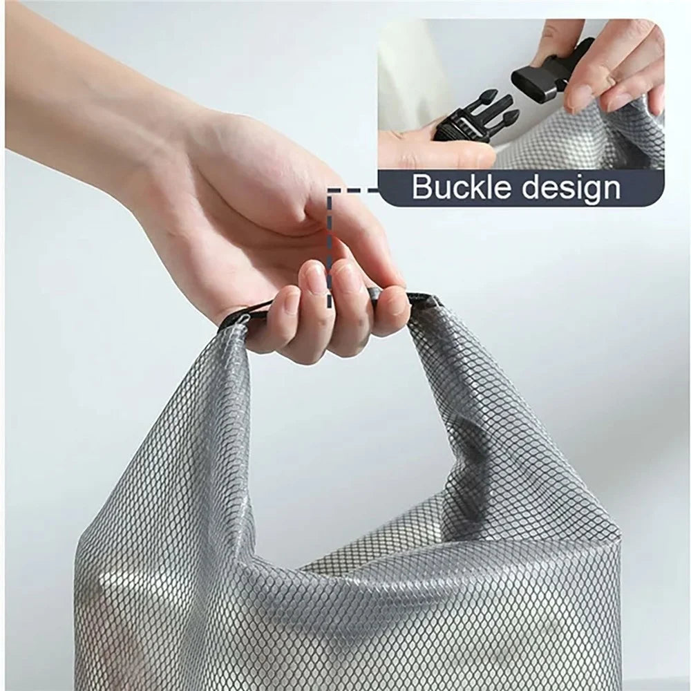 Portable Toiletry Bag with Quick Release Buckle Waterproof EVA Frosted Makeup Case Size S - Black - 3