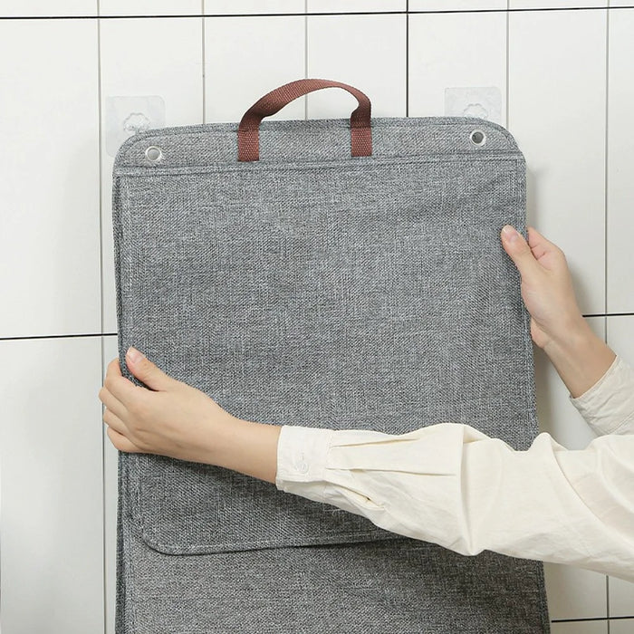 Collapsible Laundry Hamper for Bathroom Clothes Basket Wall Mounted Laundry Baskets (Size: L) - Grey - 6
