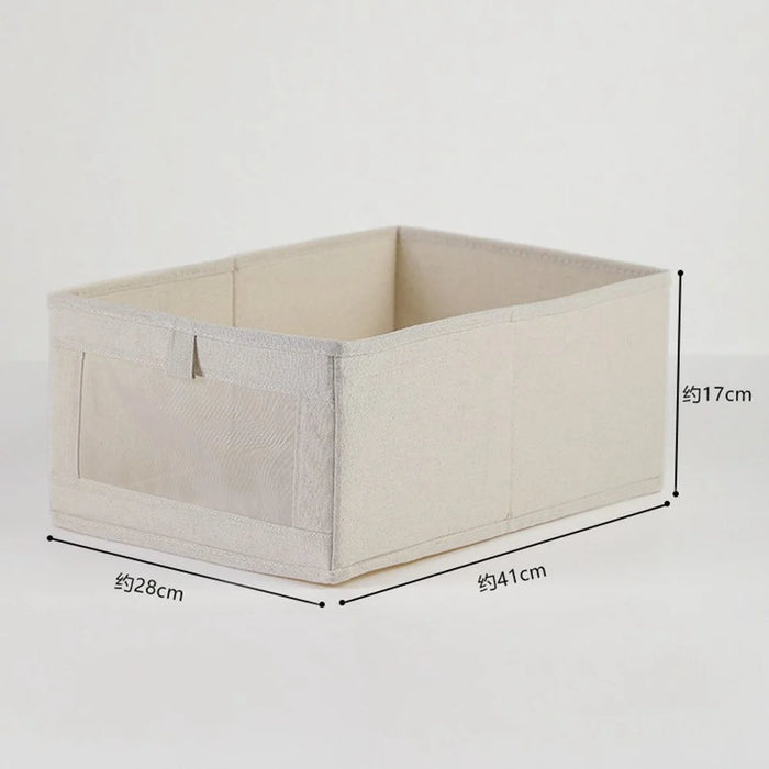 Size L Linen Storage Box with Viewing Window Foldable Clothes Organizer for Home Use - 6