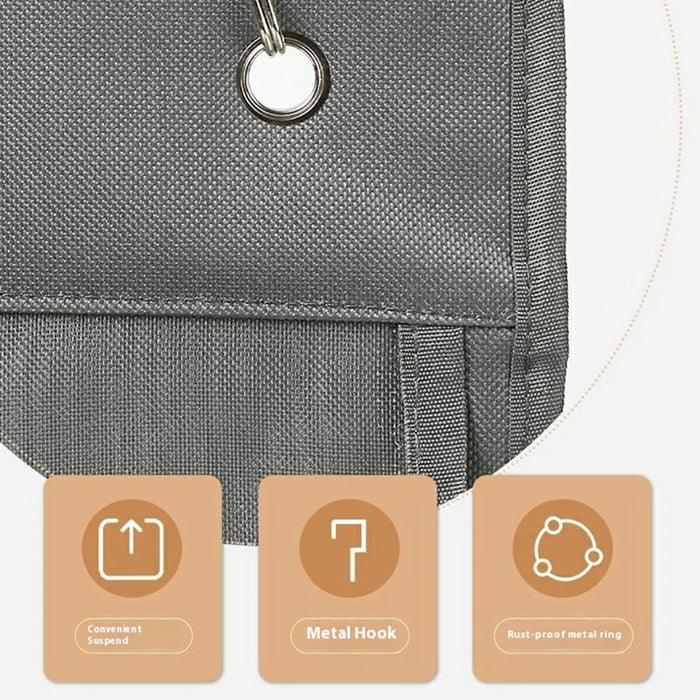 26 Pockets Clothes Pants Underwear Storage Hanging Bag Polyester Wardrobe Space Saving Organizer - Grey - 4