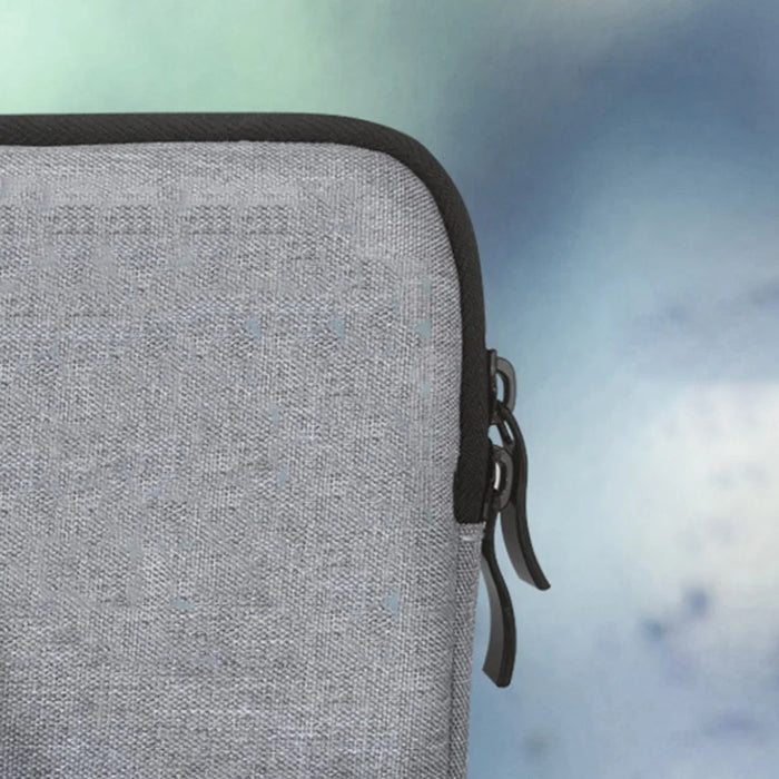 MBR-19005 11 / 12 Inch Laptop Sleeve Case Nylon Water Resistant Soft Lining Zipper Cover - Dark Grey - 3