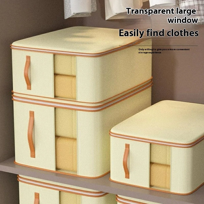 45 x 35 x 50cm Clothes Storage Bag with Window Visible Quilt Organizer Container - 3