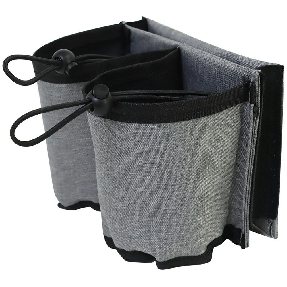 Travel Suitcase Cup Holder Hanging Bag Free Hands Oxford Cloth Luggage Bottle Pocket - Grey - 1