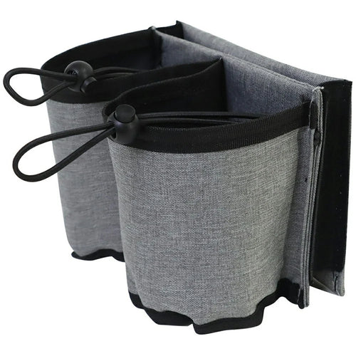 Travel Suitcase Cup Holder Hanging Bag Free Hands Oxford Cloth Luggage Bottle Pocket - Grey - 1