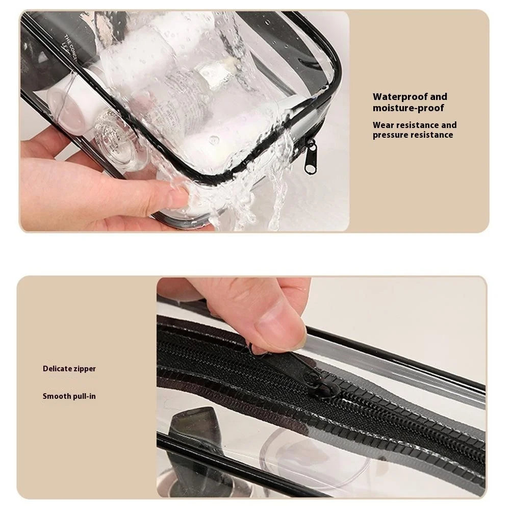 15 x 10 x 7cm Travel Toiletry Bag Thick PVC Cosmetic Organizer Waterproof Dustproof Zipper Storage Pouch - 7