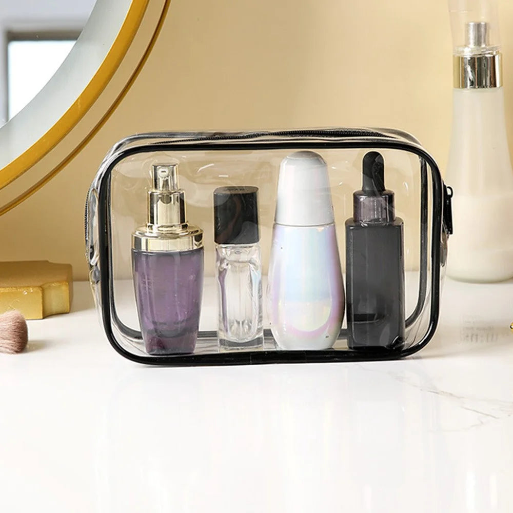Travel Toiletry Bag PVC Cosmetic Organizer Waterproof Dustproof Zipper Storage Pouch Medium Size 18 x 12 x 5cm - 2