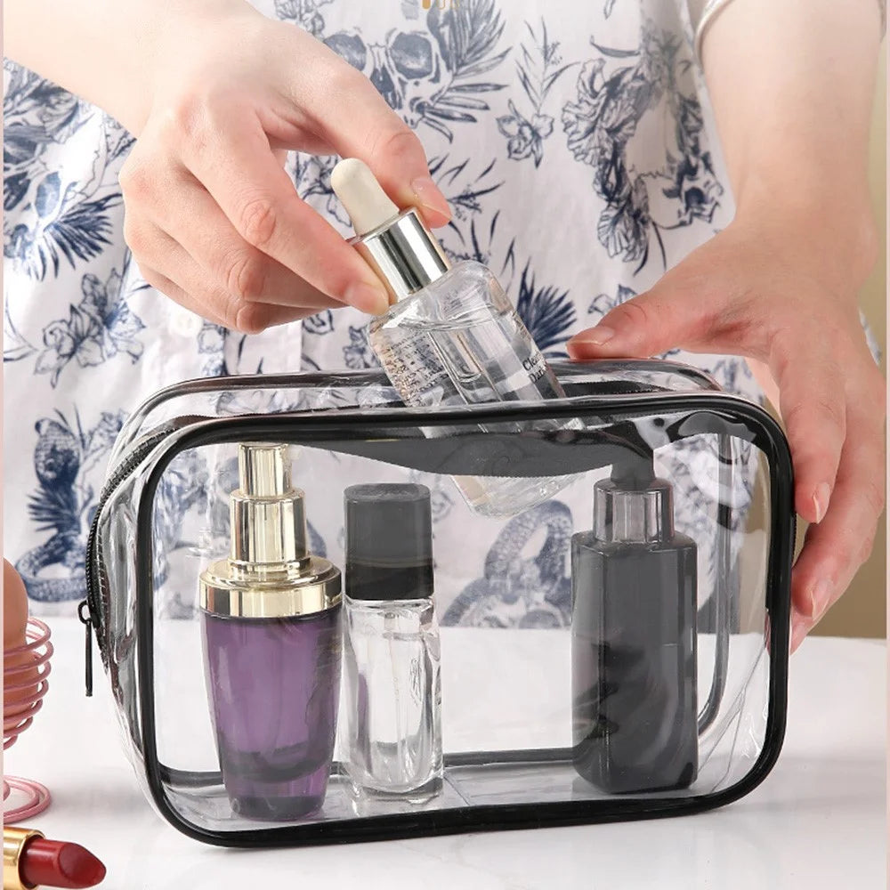 Travel Toiletry Bag PVC Cosmetic Organizer Waterproof Dustproof Zipper Storage Pouch Medium Size 18 x 12 x 5cm - 5