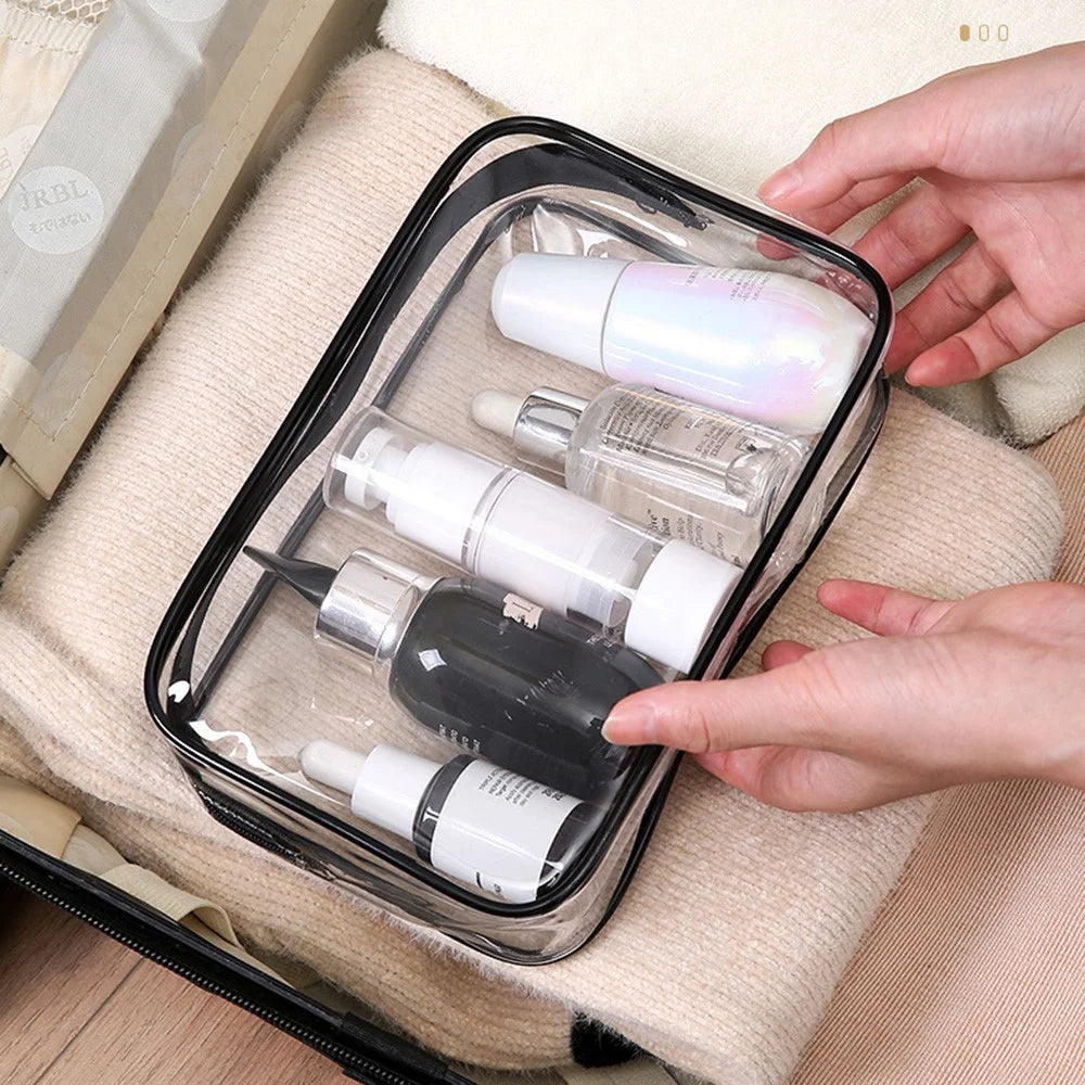 Travel Toiletry Bag PVC Cosmetic Organizer Waterproof Dustproof Zipper Storage Pouch Medium Size 18 x 12 x 5cm - 7