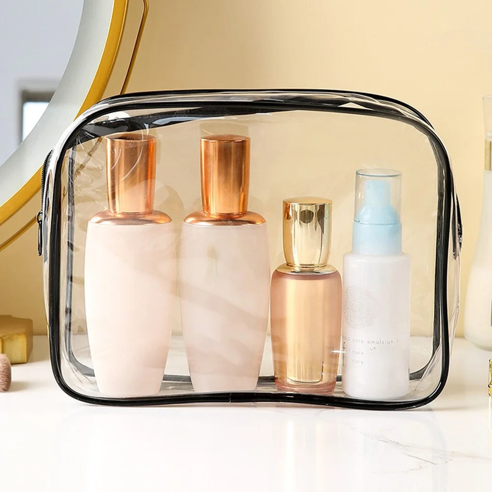 24x18x7cm Travel Toiletry Bag Waterproof PVC Cosmetics Organizer Zipper Storage Bag - 2