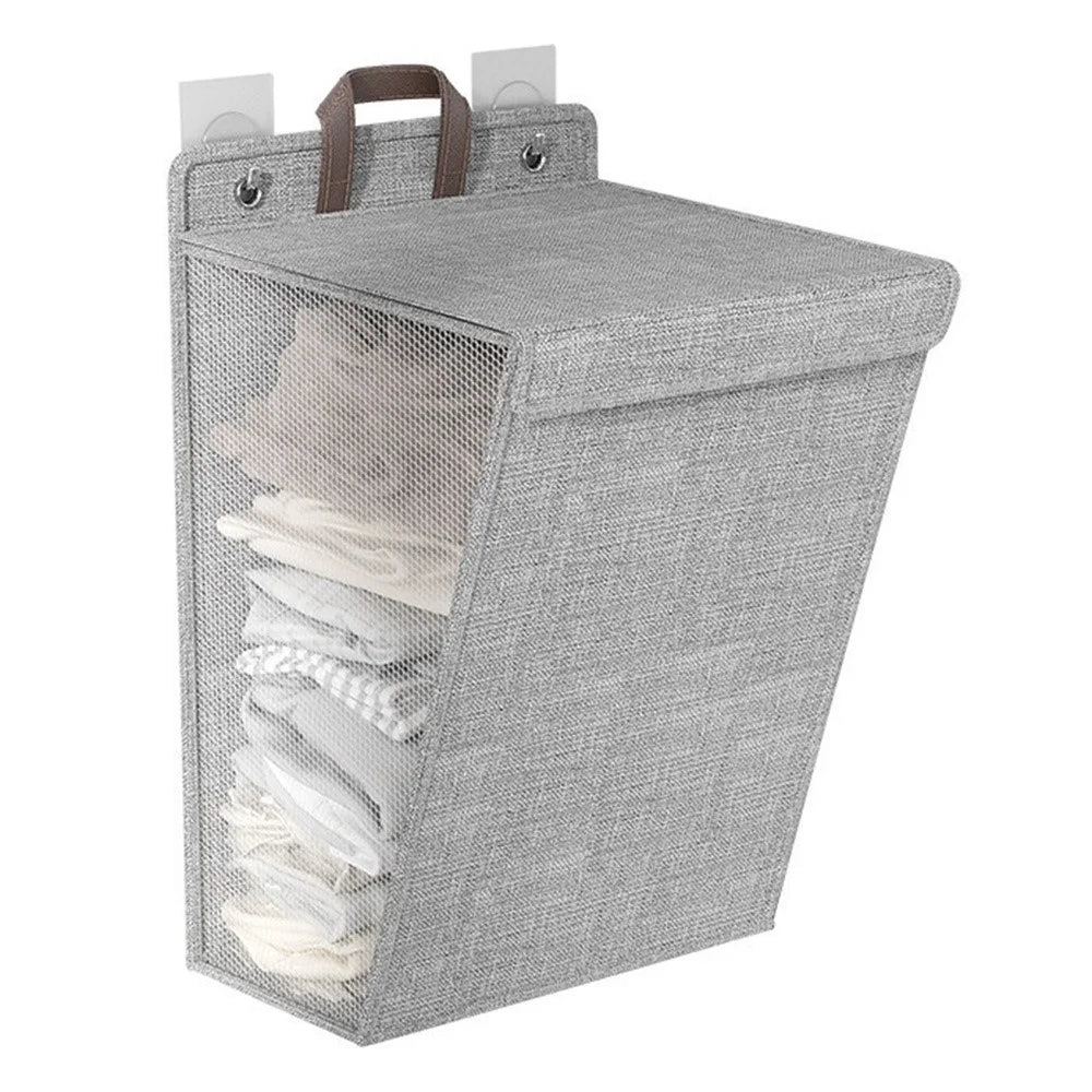 Foldable Laundry Hamper Large Capacity Storage Basket Wall Hanging Multifunctional Organizer For Clothes  /  Toys  /  Bedding - Grey - 1