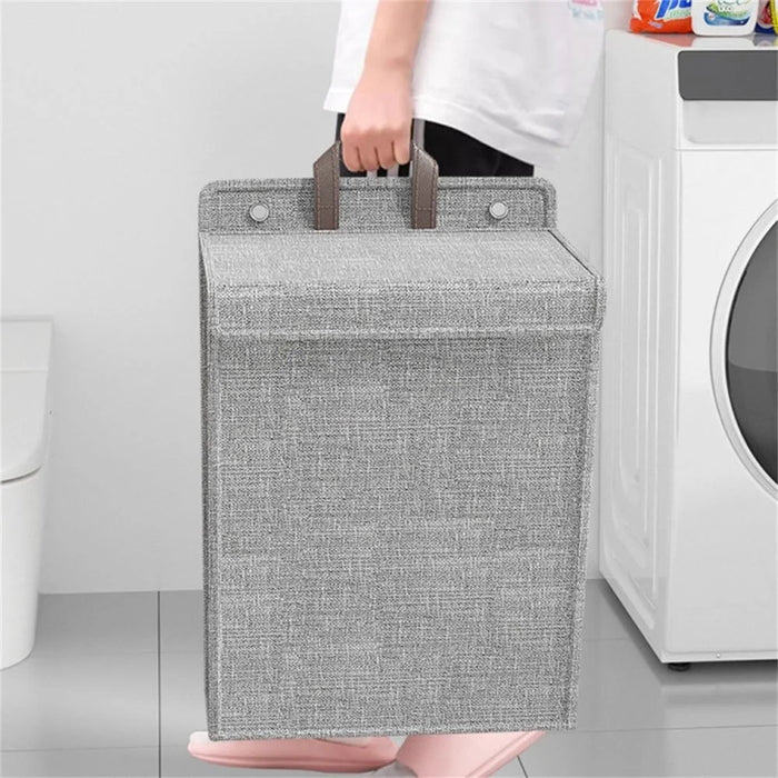 Foldable Laundry Hamper Large Capacity Storage Basket Wall Hanging Multifunctional Organizer For Clothes  /  Toys  /  Bedding - Grey - 7