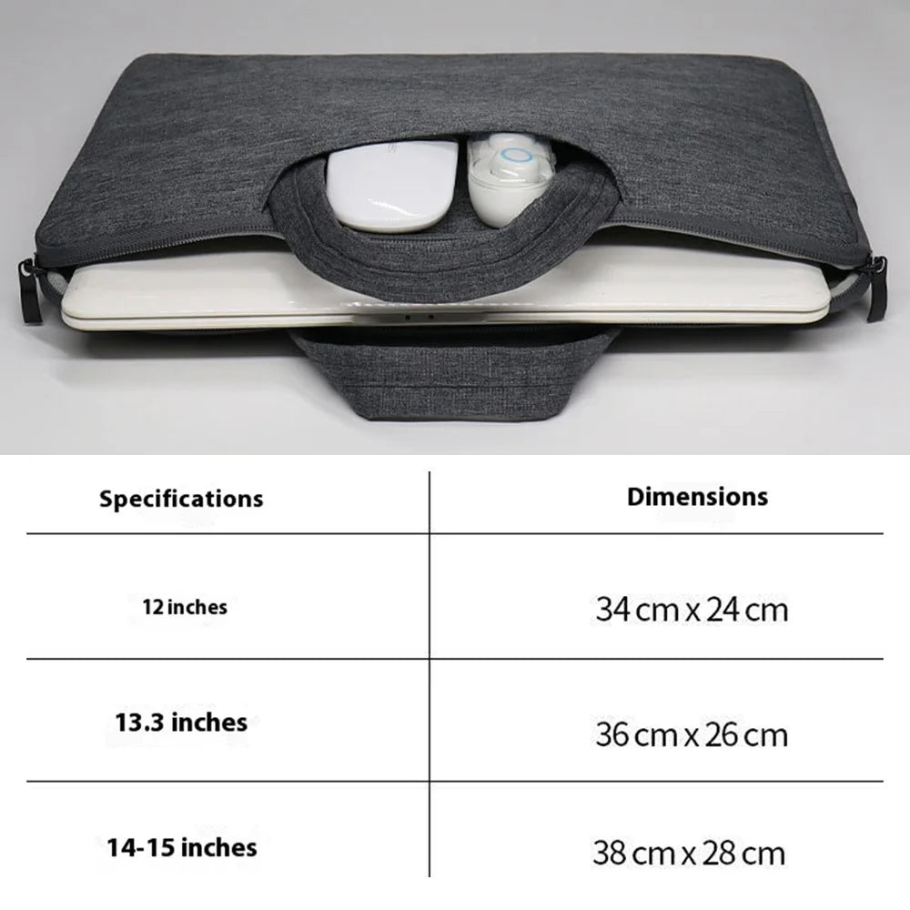 12 Inch Laptop Bag Water-Resistant Oxford Fabric Shockproof Carrying Case Computer Sleeve - Navy Blue - 7