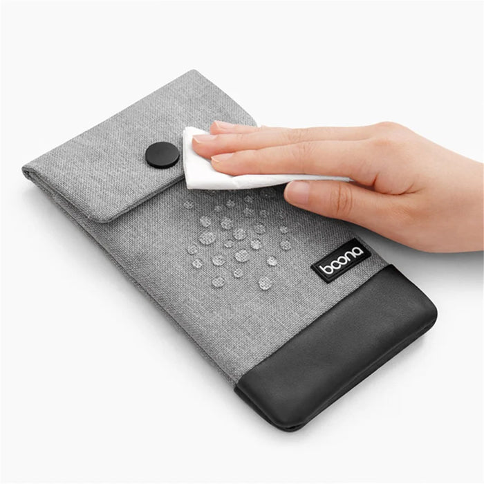 BAONA BN-G002 Snap Button Smartphone Pouch Phone Storage Bag Multi-Purpose Holder Power Bank Cable Purse, Size: L - Grey - 4