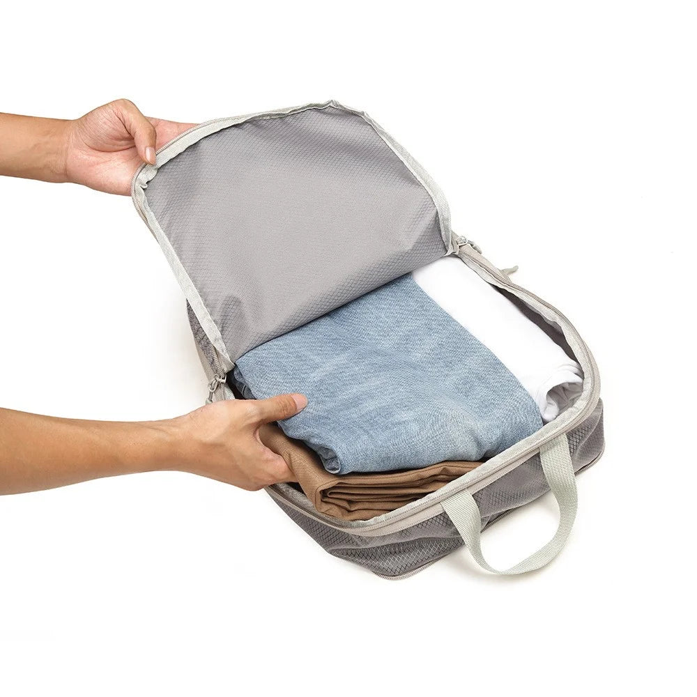 4Pcs / Set Luggage Organizer Bags Oxford Cloth Travel Packing Expandable Clothes Storage Bags - Black - 2