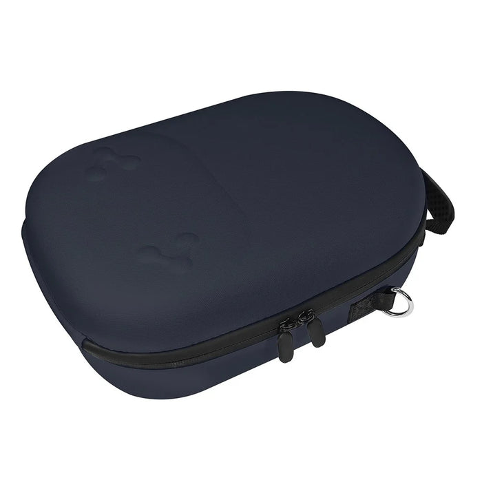 For Meta Quest 3S Storage Bag VR Headset Carrying Case with Lenses Protector Hard Shell EVA Leather Bag Shock Resistant - Dark Blue - 3