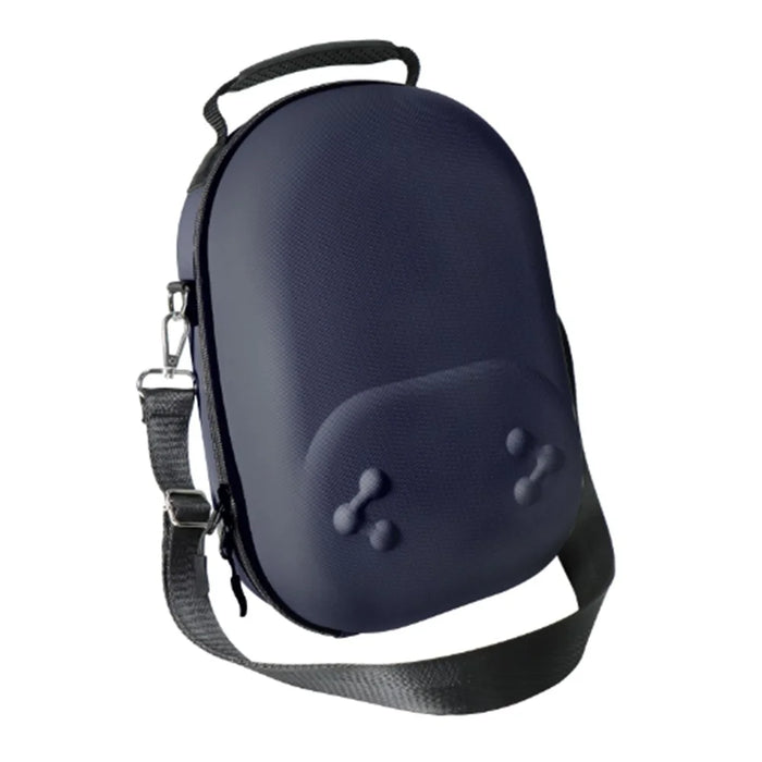For Meta Quest 3S Storage Bag VR Headset Carrying Case with Lenses Protector Hard Shell EVA Leather Bag Shock Resistant - Dark Blue - 4
