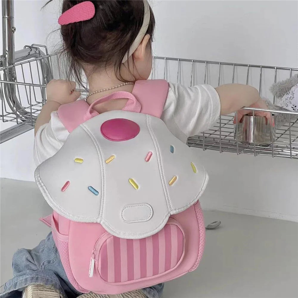 Cartoon Kindergarten Backpack Lightweight Travel Shoulder Bag for Toddlers Preschoolers Schoolbag - White - 3