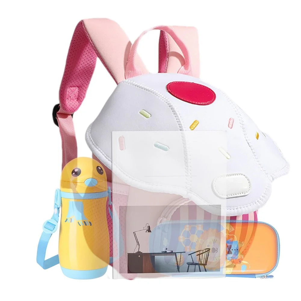 Cartoon Kindergarten Backpack Lightweight Travel Shoulder Bag for Toddlers Preschoolers Schoolbag - White - 7