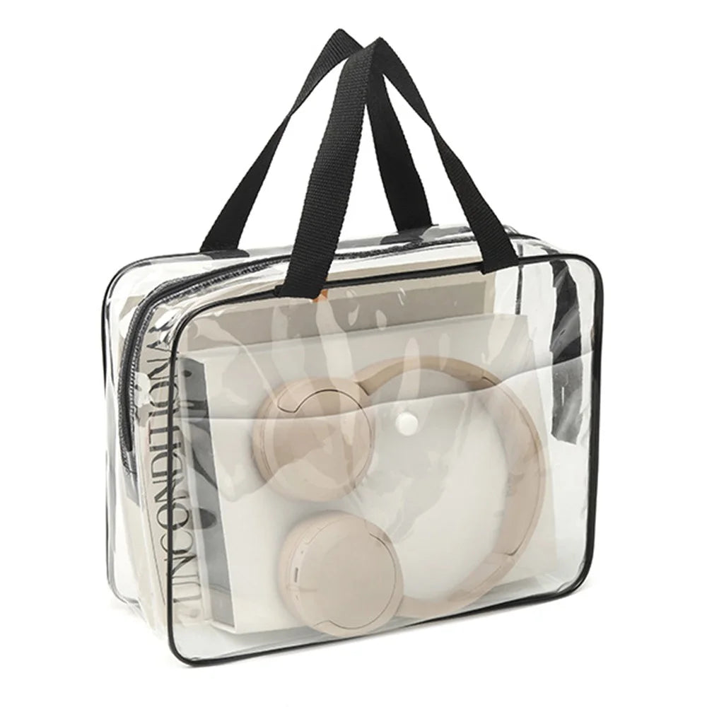 Waterproof Storage Bag Transparent PVC Tote Pouch for Building Blocks Beach Toys Toiletries - 6