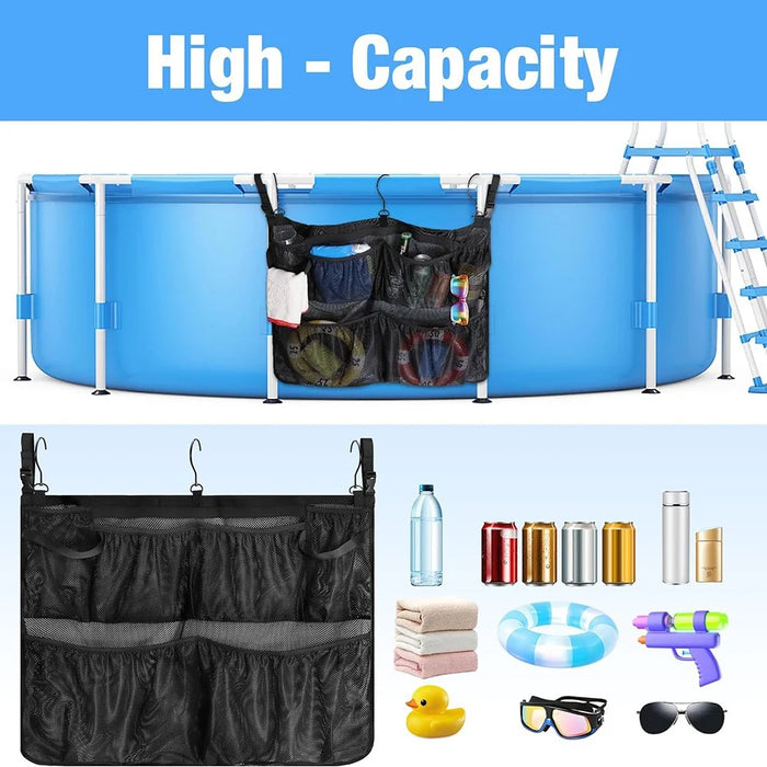 Outdoor Pool Storage Hanging Bag Toy Organizer Bathroom Shower Camping Polyester Mesh Storage Pouch - 3