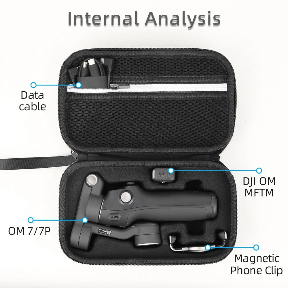 For DJI Osmo Mobile 7 Pro / Mobile 7 Stabilizer Portable Storage Bag Shockproof EVA Carrying Case - Black - 5