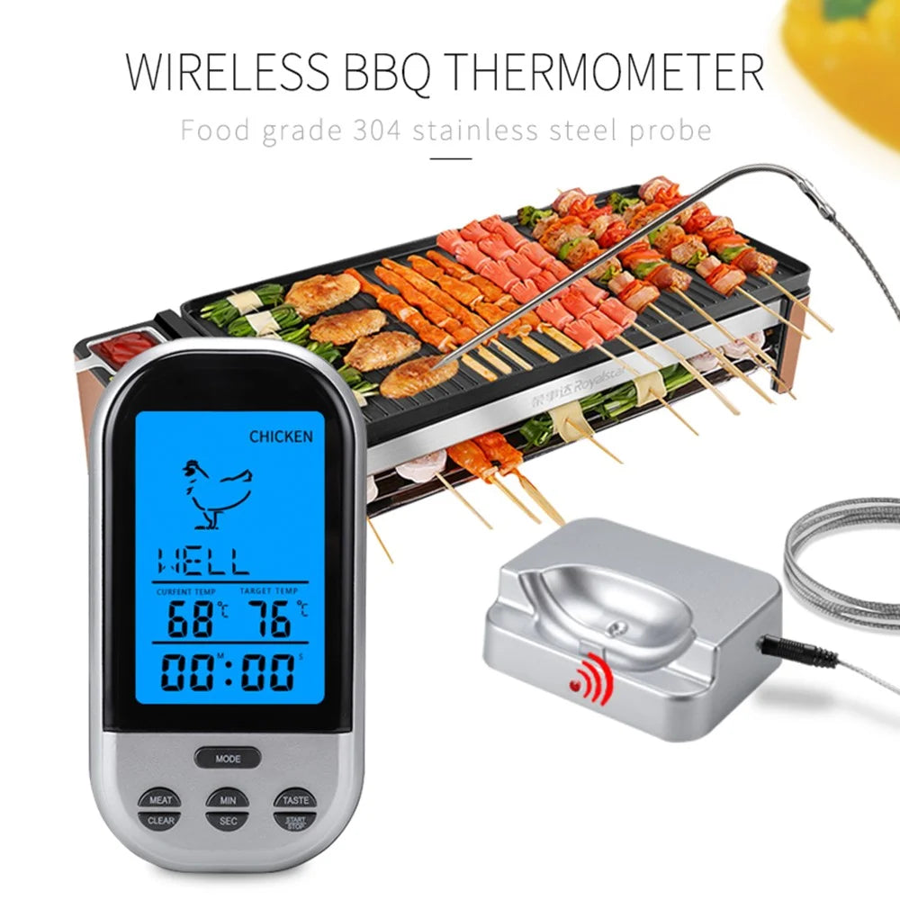TS-BN52 Digital Food Thermometer with Timer BBQ Grilling Baking Kitchen Meat Cooking Temperature Meter (No FDA, BPA Free) - Silver - 4