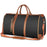 Travel Garment Bag Portable Luggage Organizer Large Capacity PU Leather Duffel Bag - Black / Brown - 1