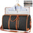 Travel Garment Bag Portable Luggage Organizer Large Capacity PU Leather Duffel Bag - Black / Brown - 2