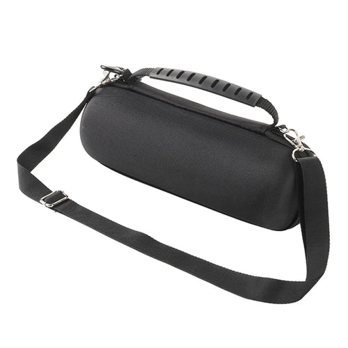 For JBL Flip 7  /  Flip 6  /  Flip 5 Speaker Case Shockproof Storage Bag with Carabiner and Shoulder Strap - Black - 1
