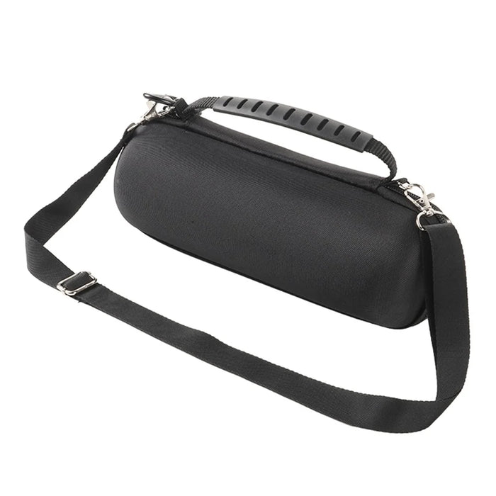 For JBL Flip 7  /  Flip 6  /  Flip 5 Speaker Case Shockproof Storage Bag with Carabiner and Shoulder Strap - Black - 1