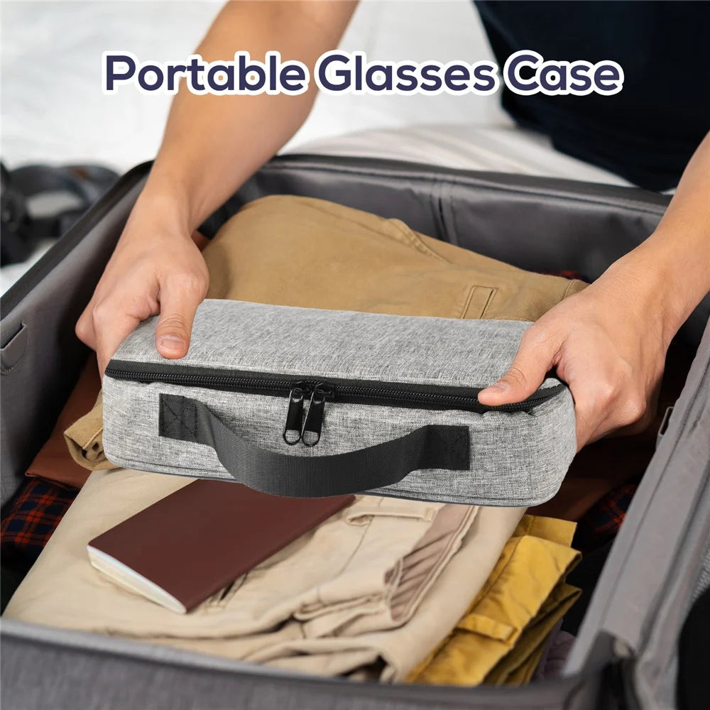 Adjustable Slots Glasses Storage Bag Sunglasses Eyewear Travel Organizer Polyester Pouch - 7