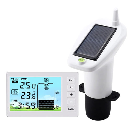 TS-FT003 Ultrasonic Liquid Level Meter for Water Tank 4.3 Inch Digital Display Solar Charging Water Level Monitor - 1