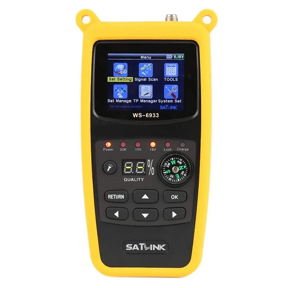 SATLINK WS-6933 DVB-S2 Signal Detector Handheld Satellite Finder Meter with Flashlight Compass - EU Plug - 1