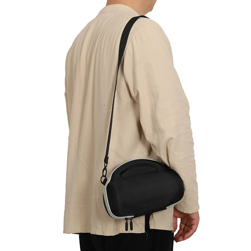For JBL Charge 6 Speaker EVA Portable Storage Bag with Shoulder Strap Shockproof Protective Carrying Case - Black / Grey - 2
