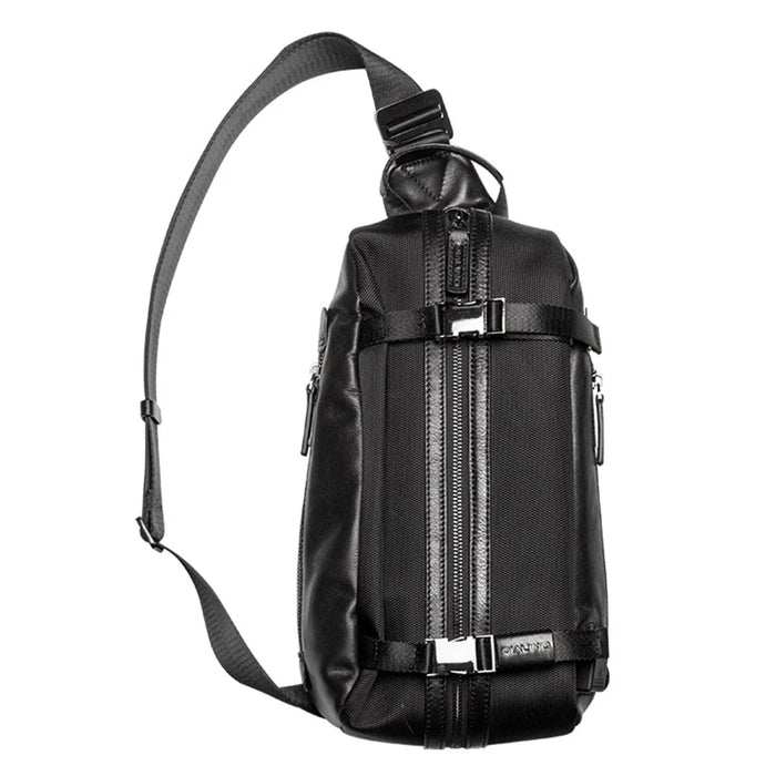 QIALINO Multifunctional Crossbody Bag with USB Port Genuine Cow Leather Chest Pouch Lightweight Casual Waist Bag for Men / Women - 1