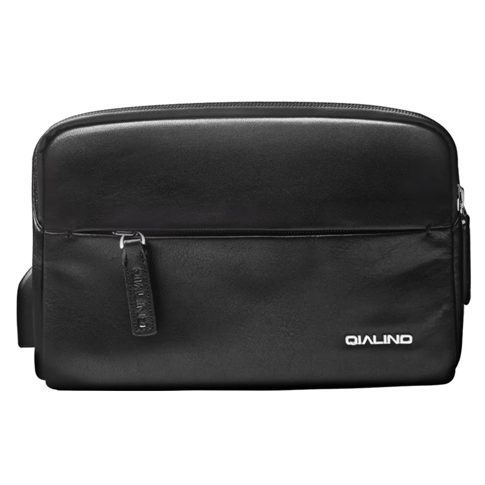 QIALINO Tactical Leather Waist Bag Multi-Functional Outdoor Tool Storage Belt Bag for Men Work - 1
