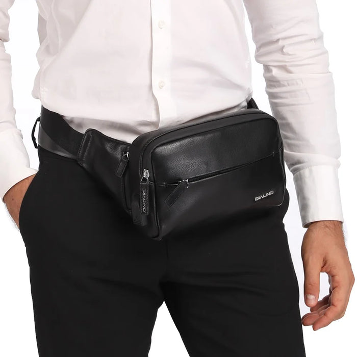 QIALINO Tactical Leather Waist Bag Multi-Functional Outdoor Tool Storage Belt Bag for Men Work - 3