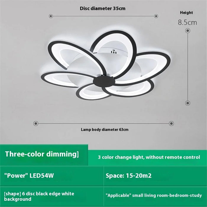 6 Heads Floral Shape LED Ceiling Light APP / Remote Control Modern Ceiling Lamp for Dining Room - 2