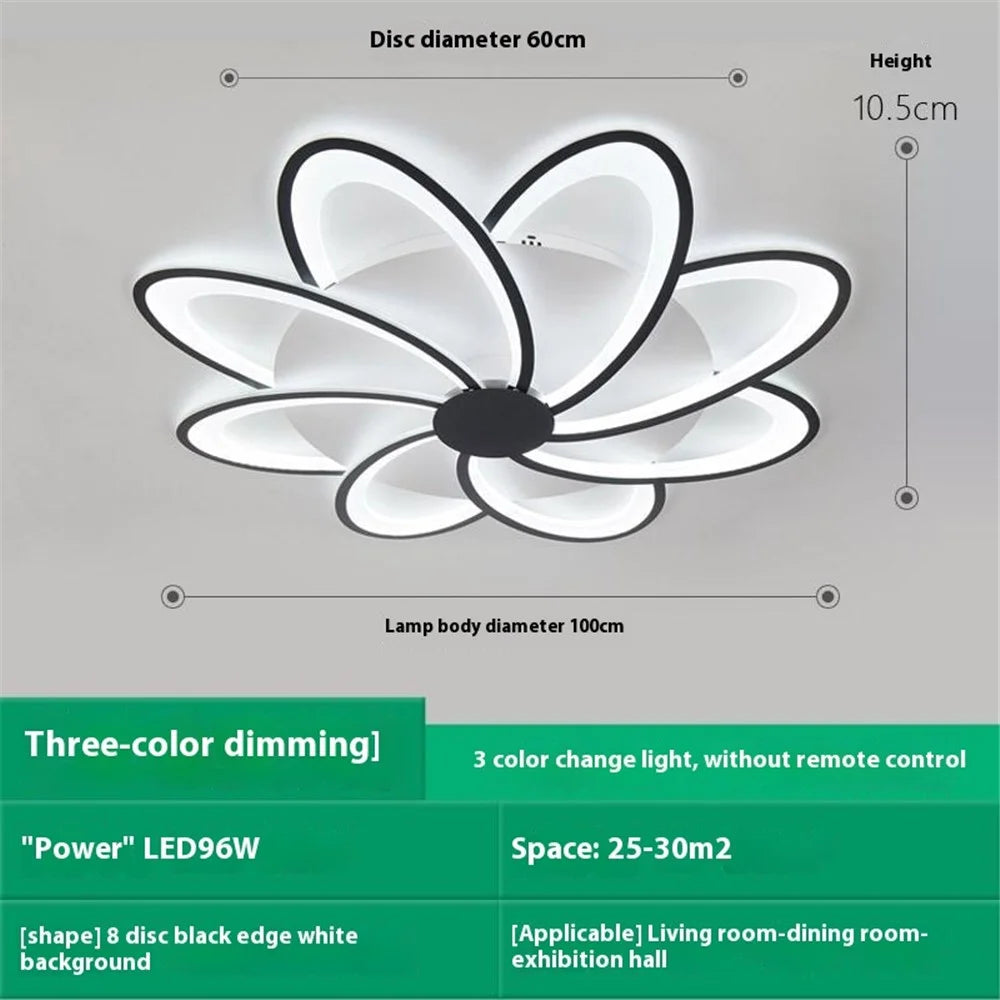 8 Heads Floral Shape LED Ceiling Light APP / Remote Control Modern Ceiling Lamp for Dining Room - 2