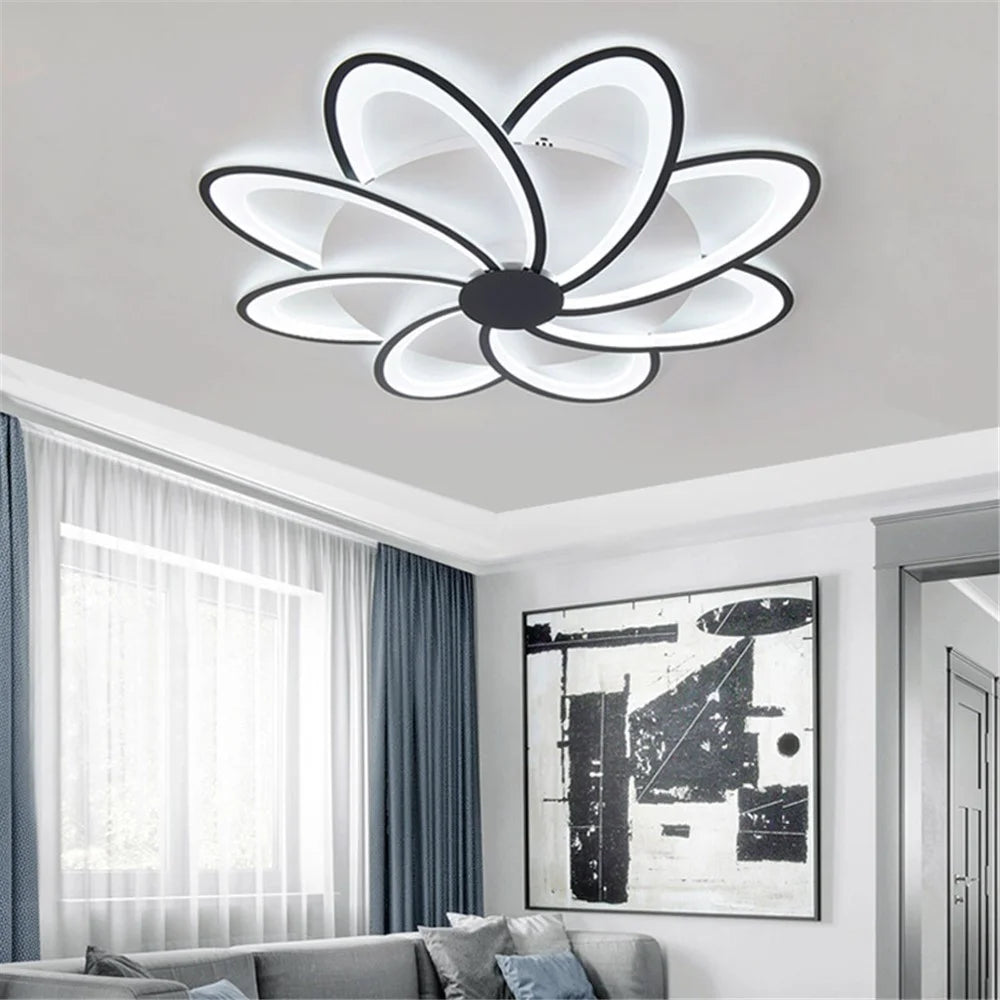 8 Heads Floral Shape LED Ceiling Light APP / Remote Control Modern Ceiling Lamp for Dining Room - 6
