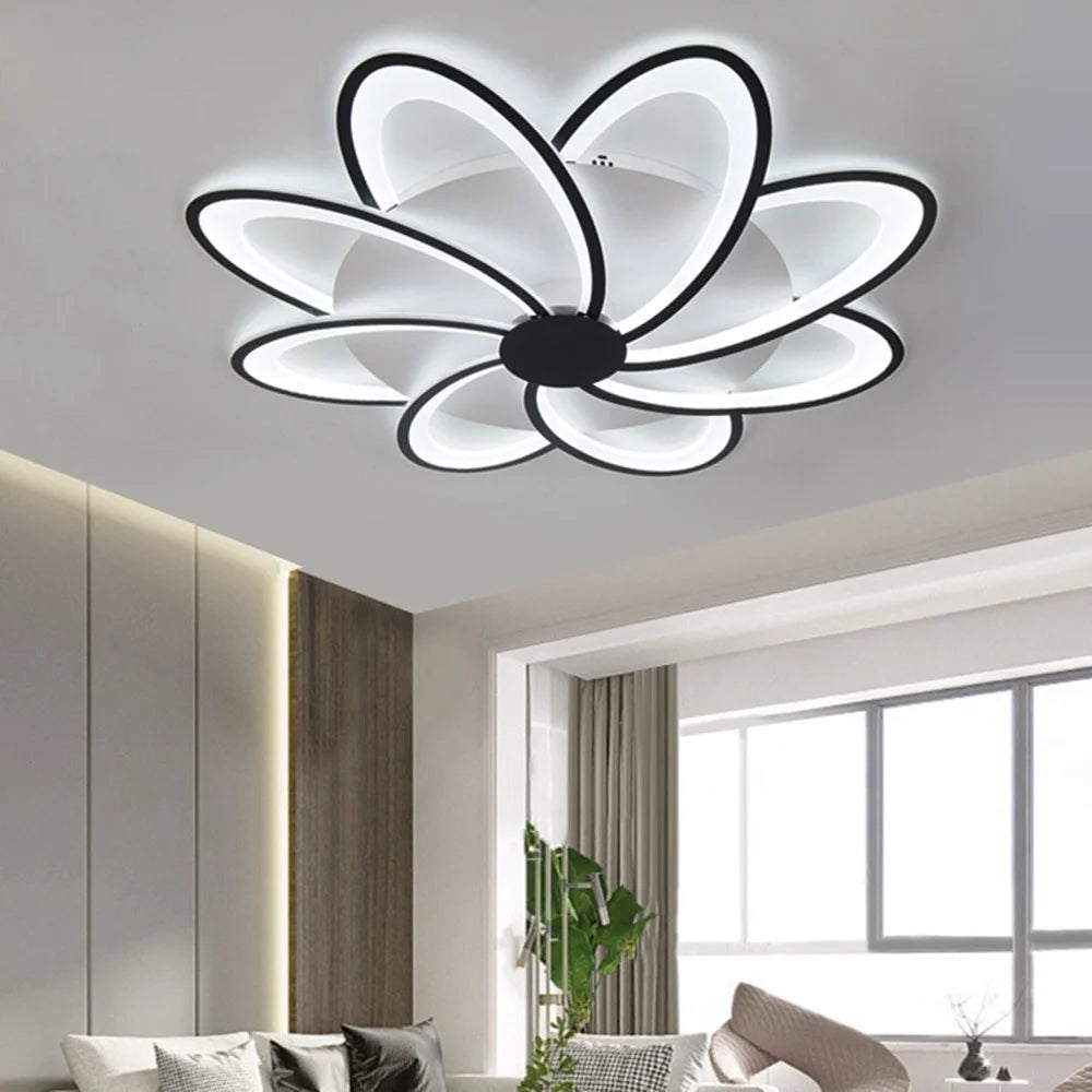8 Heads Floral Shape LED Ceiling Light APP / Remote Control Modern Ceiling Lamp for Dining Room - 7