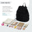 Women Down Plaid Backpack Crinkle Design Large Capacity Lightweight Travel Bag - Black - 7