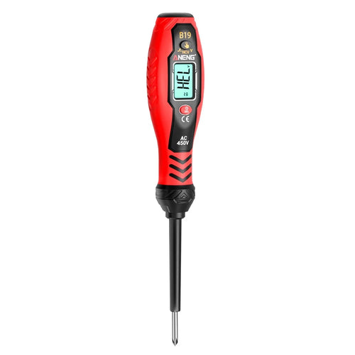 ANENG B19 Digital NCV Voltage Tester Auto Power Off High Torque Non-Contact  /  Contact AC Detector - Red / Phillips Head - 1